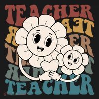 Retro Teacher Cute Gift Sunflower Heart Backpack thumb 2