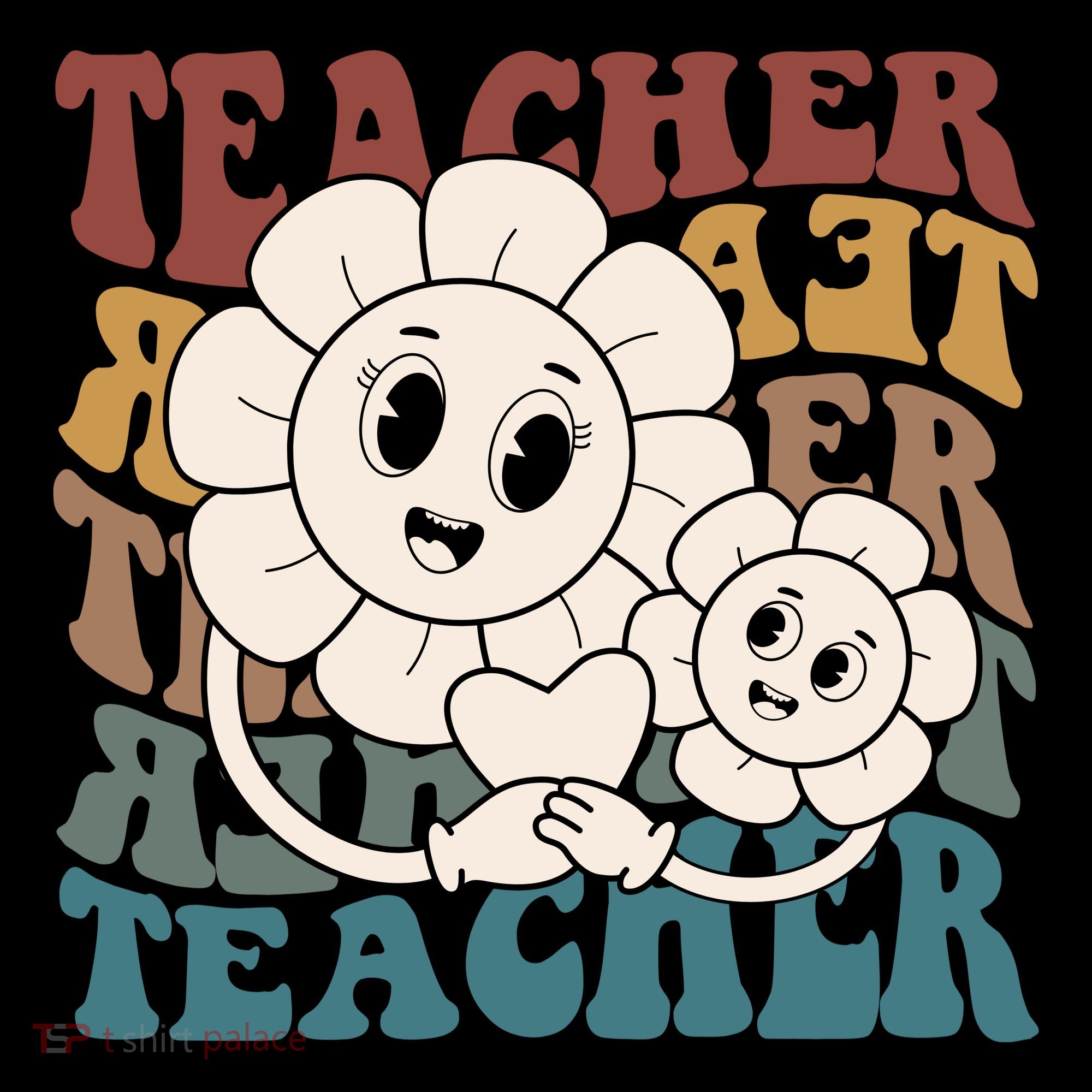 Retro Teacher Cute Gift Sunflower Heart Coaster