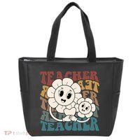 Retro Teacher Cute Gift Sunflower Heart Tote Bag thumb 0