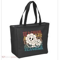 Retro Teacher Cute Gift Sunflower Heart Tote Bag thumb 2