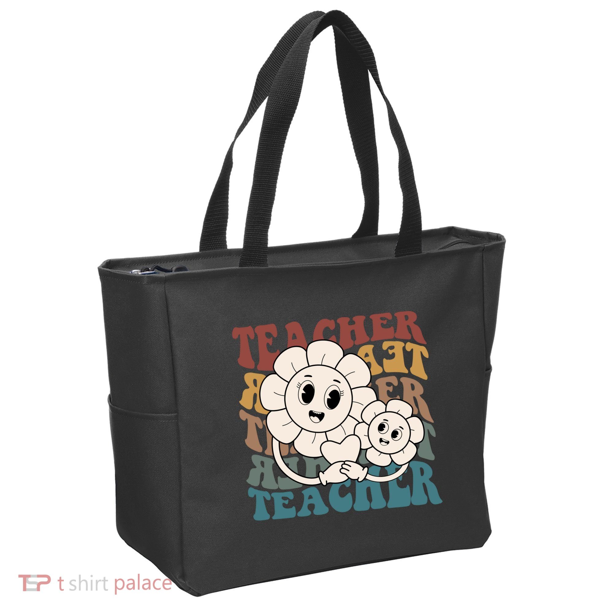 Retro Teacher Cute Gift Sunflower Heart Tote Bag