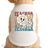 Retro Teacher Cute Gift Sunflower Heart Doggie Tank thumb 0