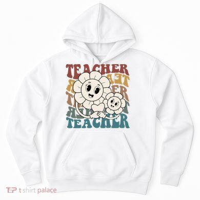 Retro Teacher Cute Gift Sunflower Heart Hoodie