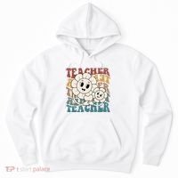 Retro Teacher Cute Gift Sunflower Heart Hoodie thumb 0