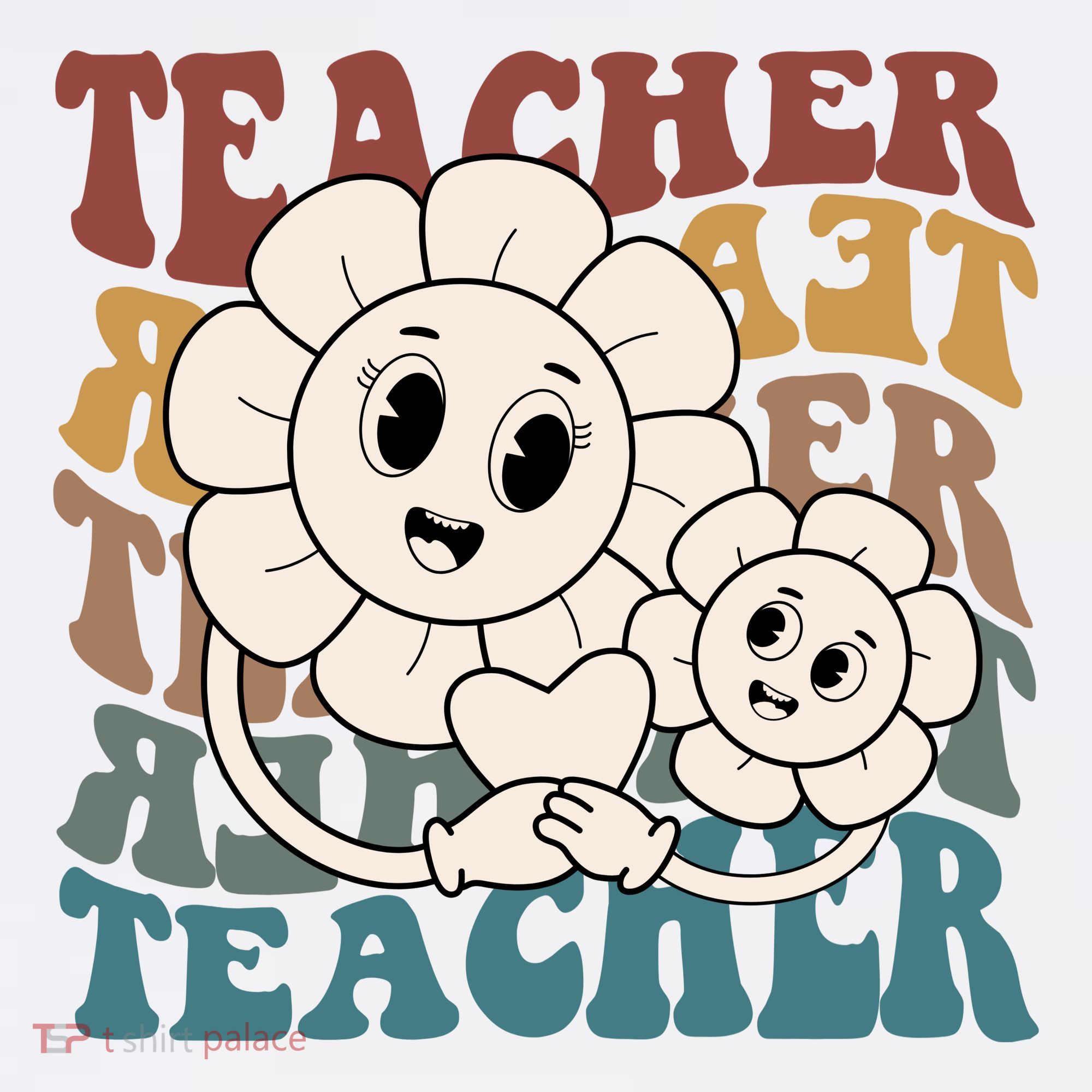 Retro Teacher Cute Gift Sunflower Heart Hoodie