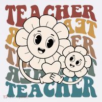 Retro Teacher Cute Gift Sunflower Heart Long Sleeve Shirt thumb 2