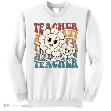 Retro Teacher Cute Gift Sunflower Heart Sweatshirt