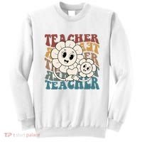 Retro Teacher Cute Gift Sunflower Heart Sweatshirt thumb 0