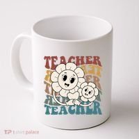 Retro Teacher Cute Gift Sunflower Heart Coffee Mug thumb 0
