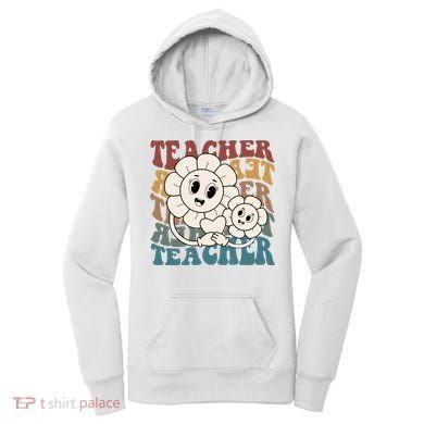 Retro Teacher Cute Gift Sunflower Heart Women's Hoodie