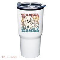 Retro Teacher Cute Gift Sunflower Heart Tumbler thumb 0