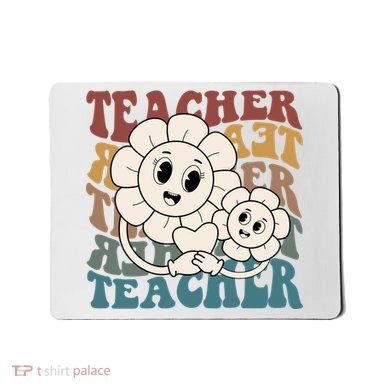 Retro Teacher Cute Gift Sunflower Heart Mousepad