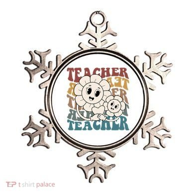 Retro Teacher Cute Gift Sunflower Heart Ornament
