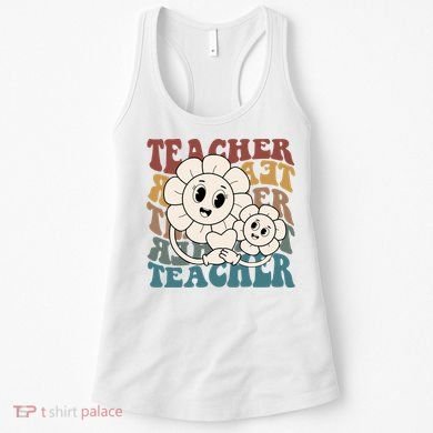 Retro Teacher Cute Gift Sunflower Heart Women's Tank Top