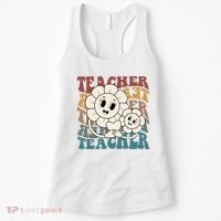 Retro Teacher Cute Gift Sunflower Heart Women's Tank Top thumb 0