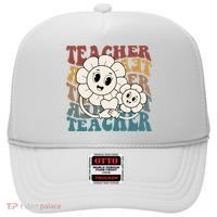 Retro Teacher Cute Gift Sunflower Heart Hat thumb 0