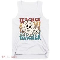 Retro Teacher Cute Gift Sunflower Heart Tank Top thumb 0
