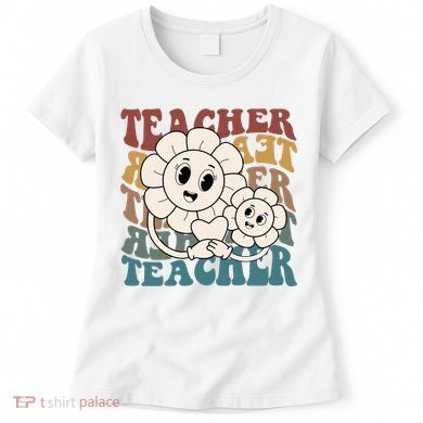 Retro Teacher Cute Gift Sunflower Heart Women's T-Shirt