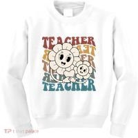 Retro Teacher Cute Gift Sunflower Heart Kids Sweatshirt thumb 0
