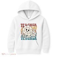 Retro Teacher Cute Gift Sunflower Heart Kids Hoodie thumb 0