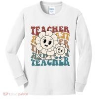 Retro Teacher Cute Gift Sunflower Heart Kids Long Sleeve Shirt thumb 0