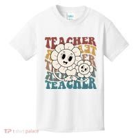Retro Teacher Cute Gift Sunflower Heart Kids T-Shirt thumb 0