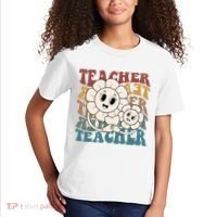 Retro Teacher Cute Gift Sunflower Heart Kids T-Shirt thumb 2