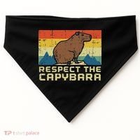 Respect The Capybara Retro Capy Rodent Animal Women USA-Made Doggie Bandana thumb 0