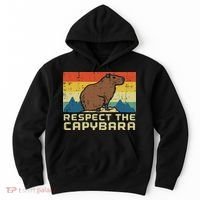 Respect The Capybara Retro Capy Rodent Animal Women Hoodie thumb 0