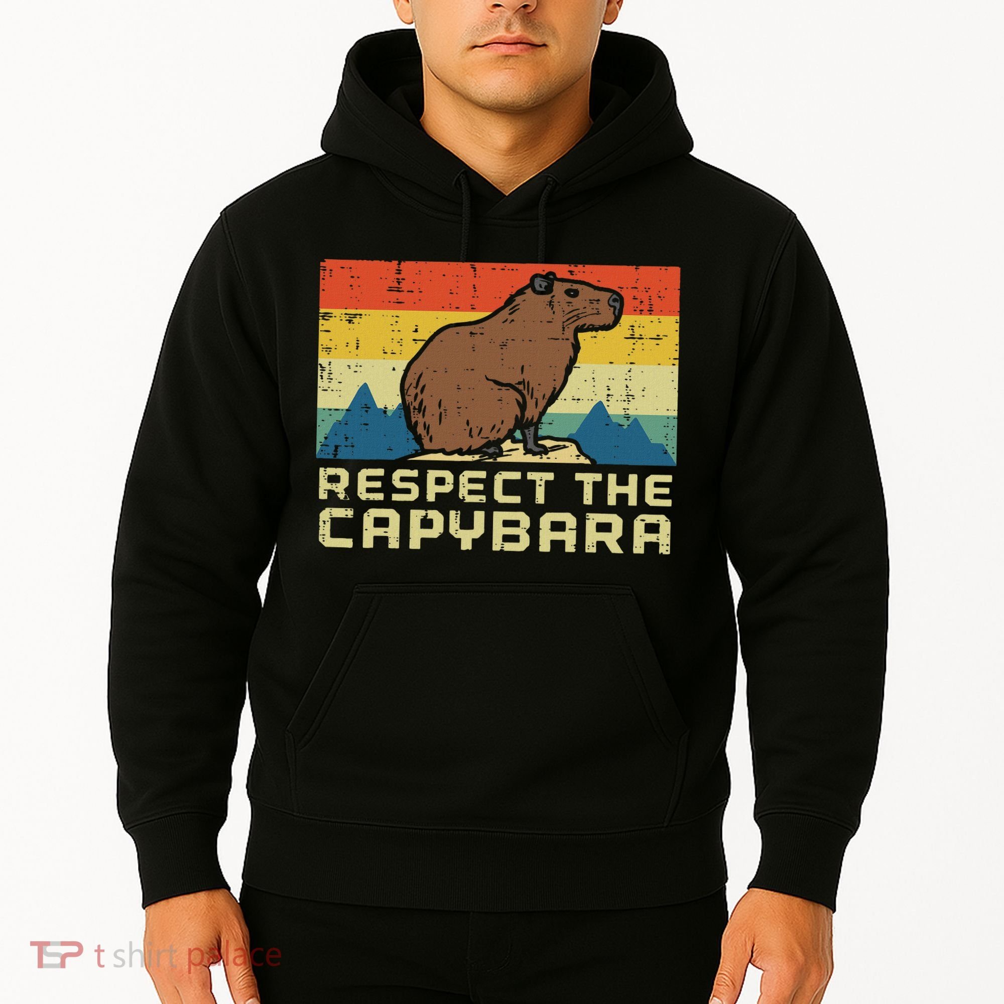 Respect The Capybara Retro Capy Rodent Animal Women Hoodie