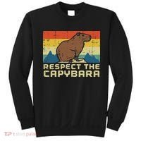 Respect The Capybara Retro Capy Rodent Animal Women Sweatshirt thumb 0