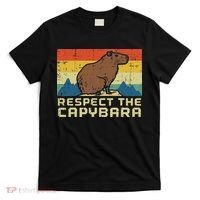Respect The Capybara Retro Capy Rodent Animal Women T-Shirt thumb 0