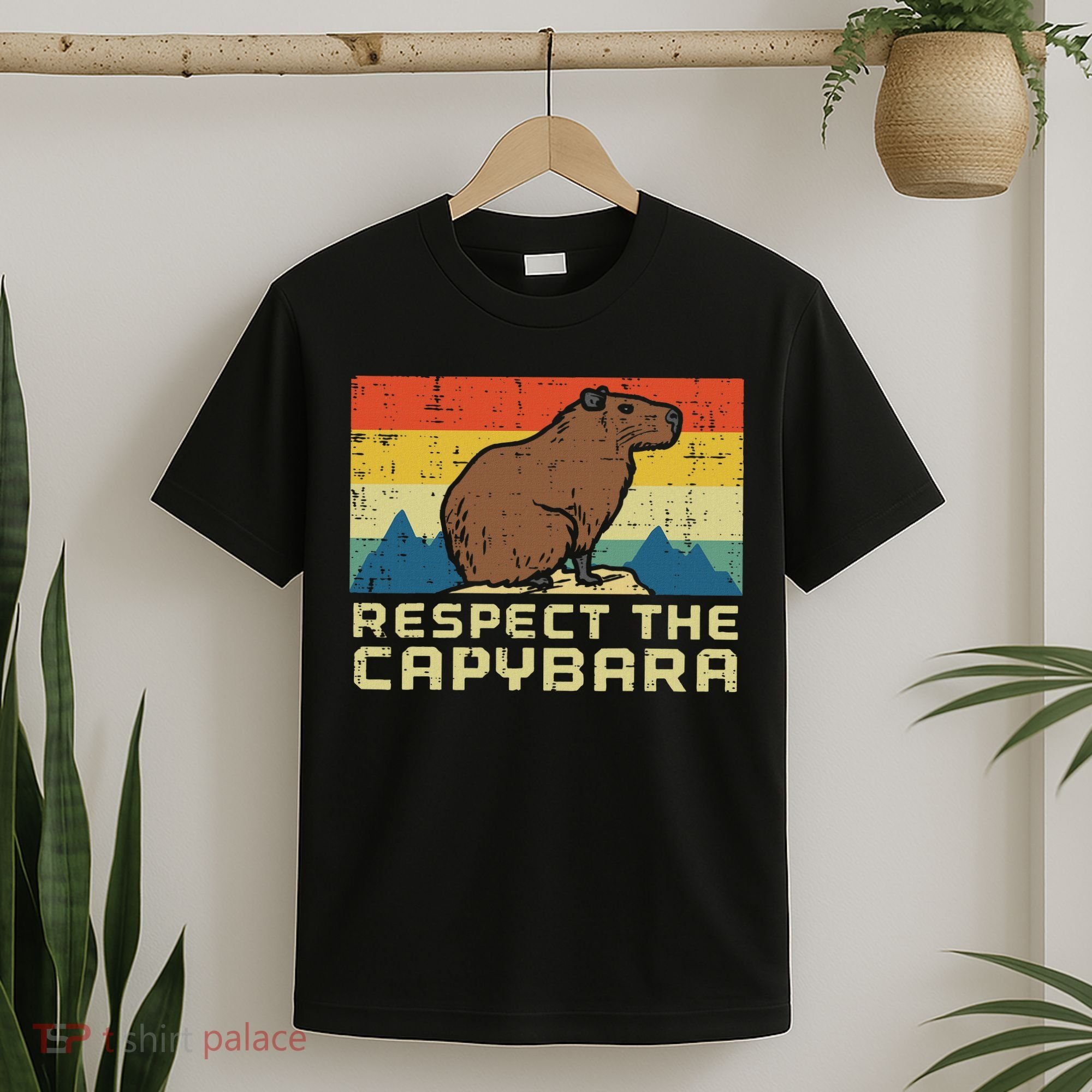 Respect The Capybara Retro Capy Rodent Animal Women T-Shirt