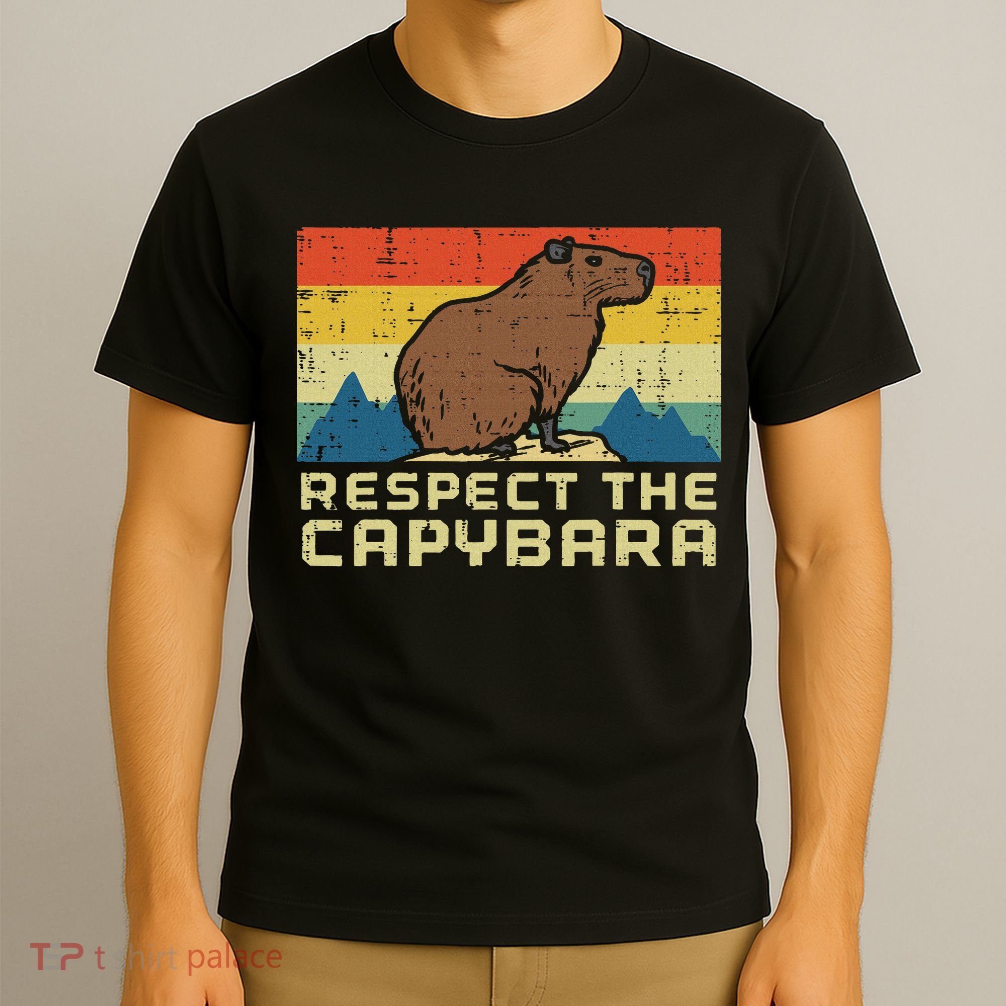 Respect The Capybara Retro Capy Rodent Animal Women T-Shirt