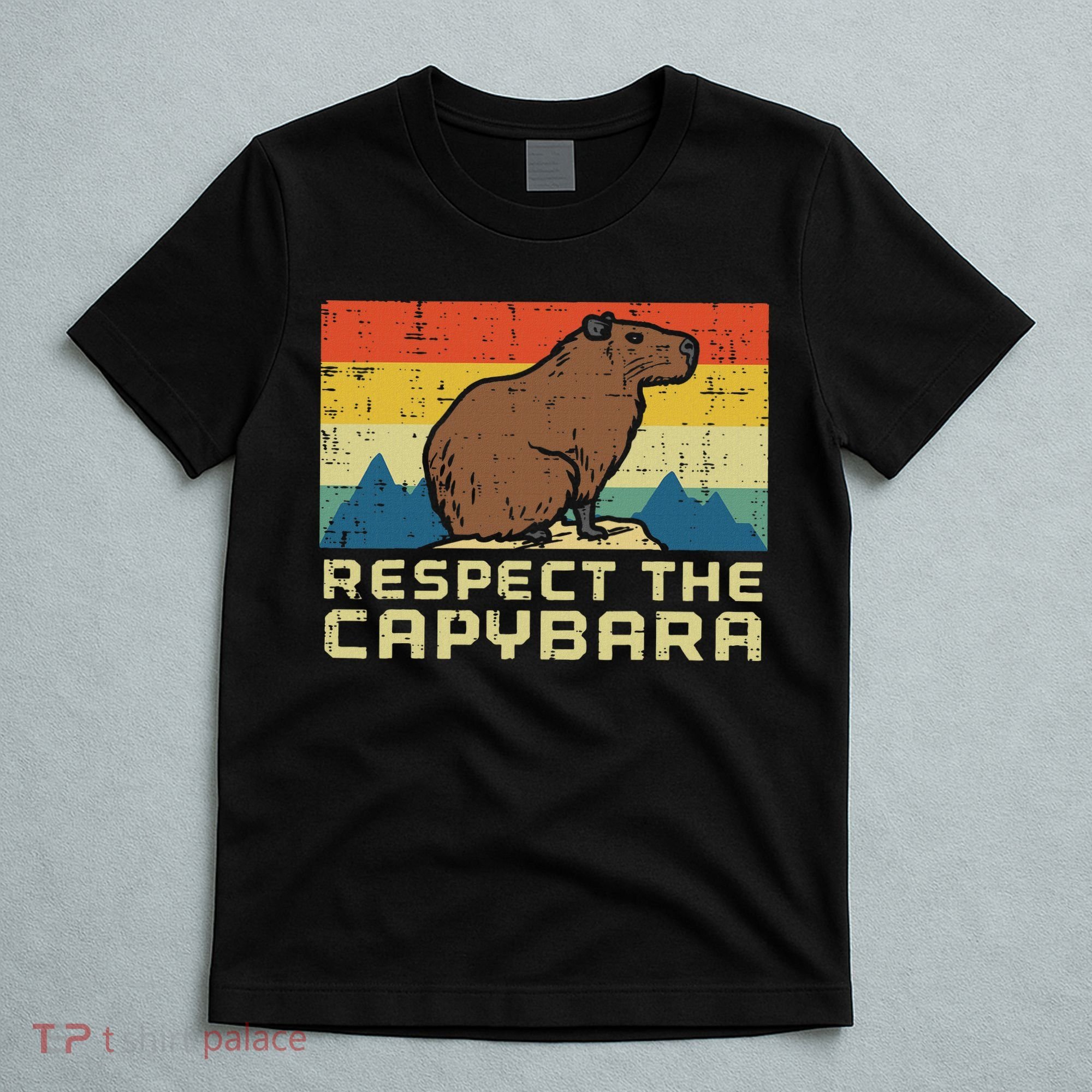 Respect The Capybara Retro Capy Rodent Animal Women T-Shirt