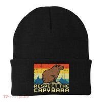Respect The Capybara Retro Capy Rodent Animal Women Beanie thumb 0