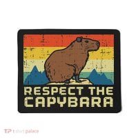 Respect The Capybara Retro Capy Rodent Animal Women Mousepad thumb 0