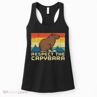 Respect The Capybara Retro Capy Rodent Animal Women Women's Tank Top thumb 0