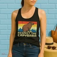 Respect The Capybara Retro Capy Rodent Animal Women Women's Tank Top thumb 2