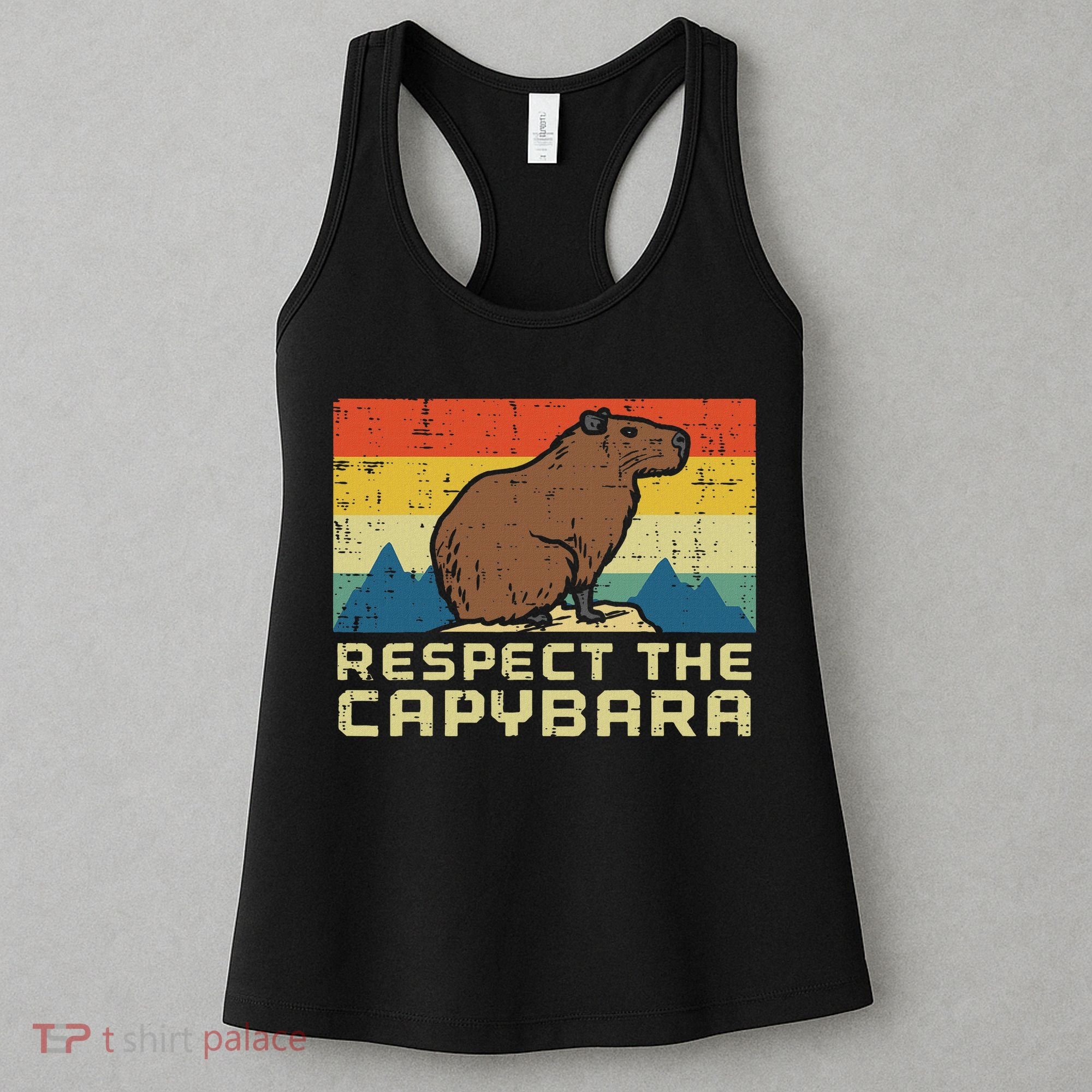 Respect The Capybara Retro Capy Rodent Animal Women Women's Tank Top