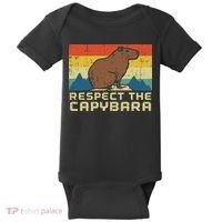 Respect The Capybara Retro Capy Rodent Animal Women Baby Bodysuit thumb 0