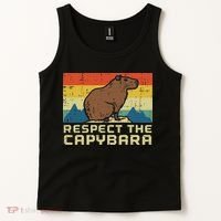 Respect The Capybara Retro Capy Rodent Animal Women Tank Top thumb 2