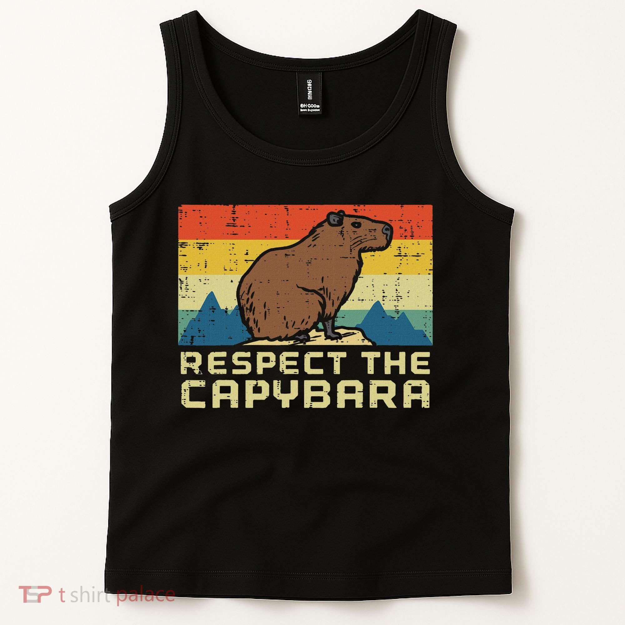 Respect The Capybara Retro Capy Rodent Animal Women Tank Top