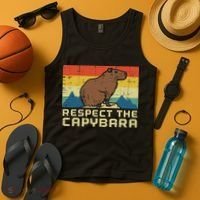 Respect The Capybara Retro Capy Rodent Animal Women Tank Top thumb 4