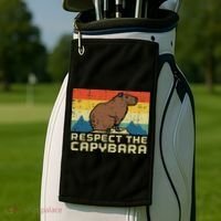 Respect The Capybara Retro Capy Rodent Animal Women Golf Towel thumb 2