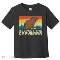 Respect The Capybara Retro Capy Rodent Animal Women Toddler T-Shirt thumb 0