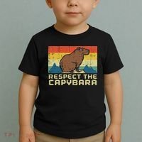 Respect The Capybara Retro Capy Rodent Animal Women Toddler T-Shirt thumb 2