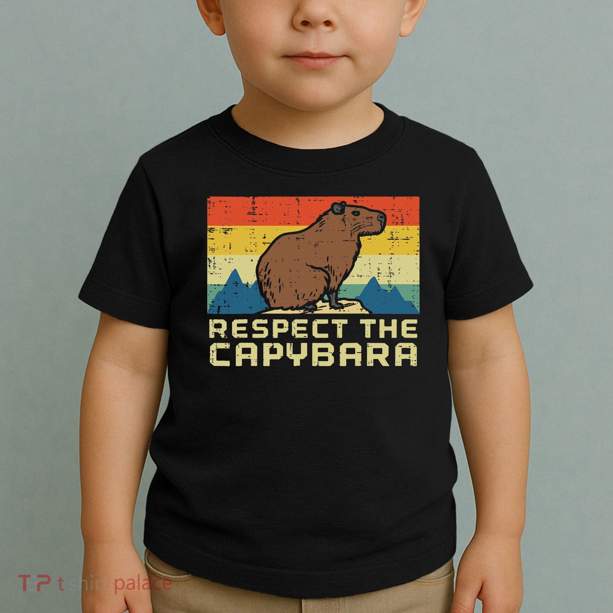 Respect The Capybara Retro Capy Rodent Animal Women Toddler T-Shirt