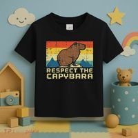 Respect The Capybara Retro Capy Rodent Animal Women Toddler T-Shirt thumb 3