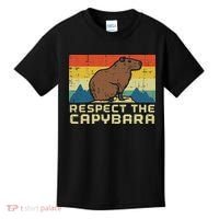 Respect The Capybara Retro Capy Rodent Animal Women Kids T-Shirt thumb 0
